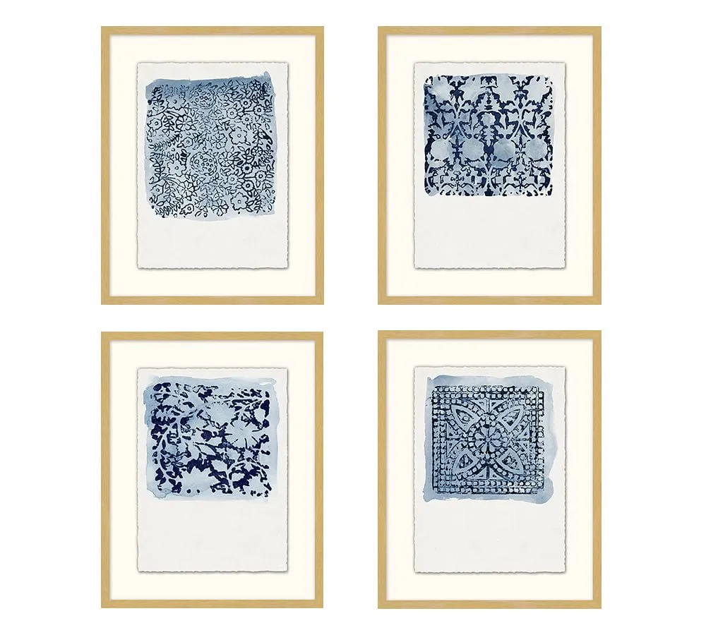 Textile Stamp Framed Prints III with frame