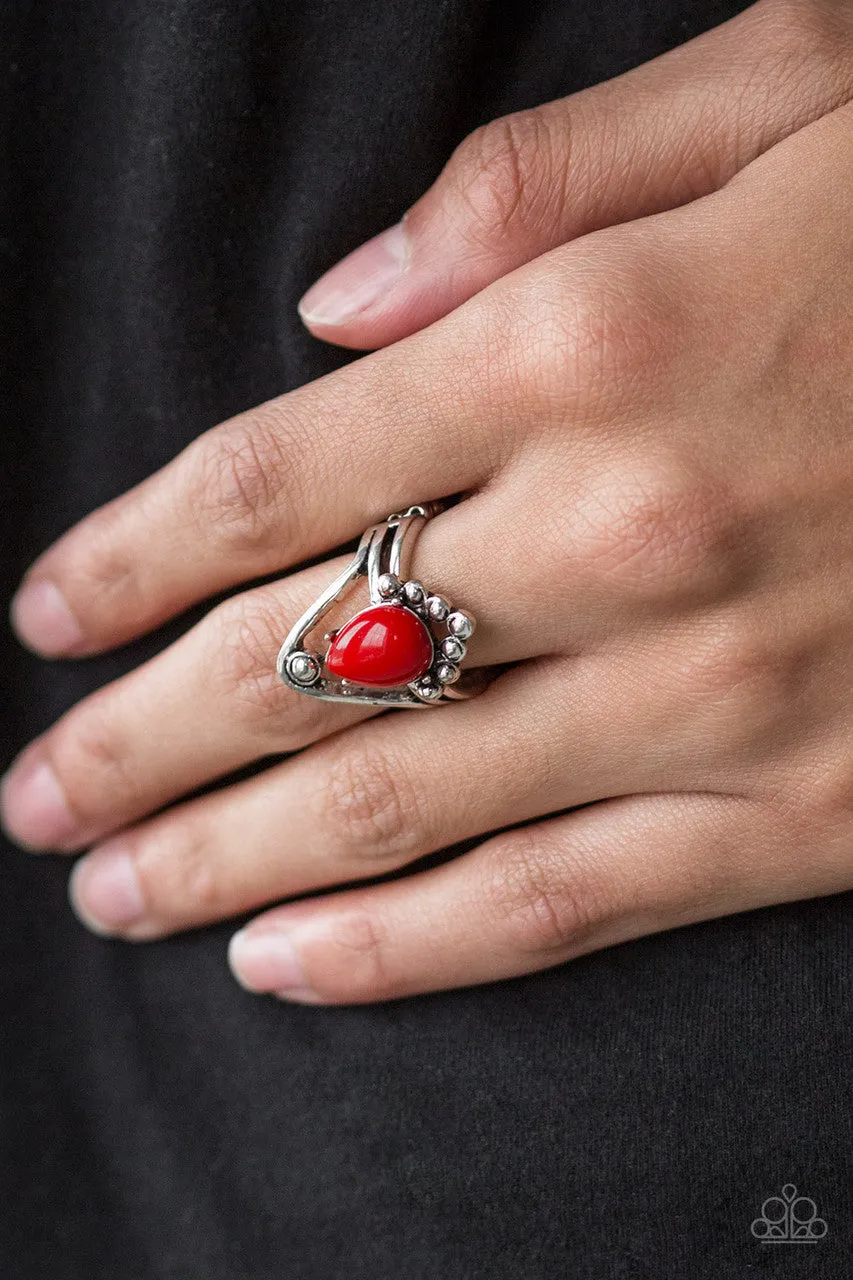 The Bold and the BEAD-iful Red Paparazzi Ring