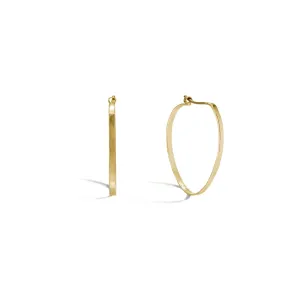 The "Wendy" 14 Karat Yellow Gold Pointed Hoop Earrings