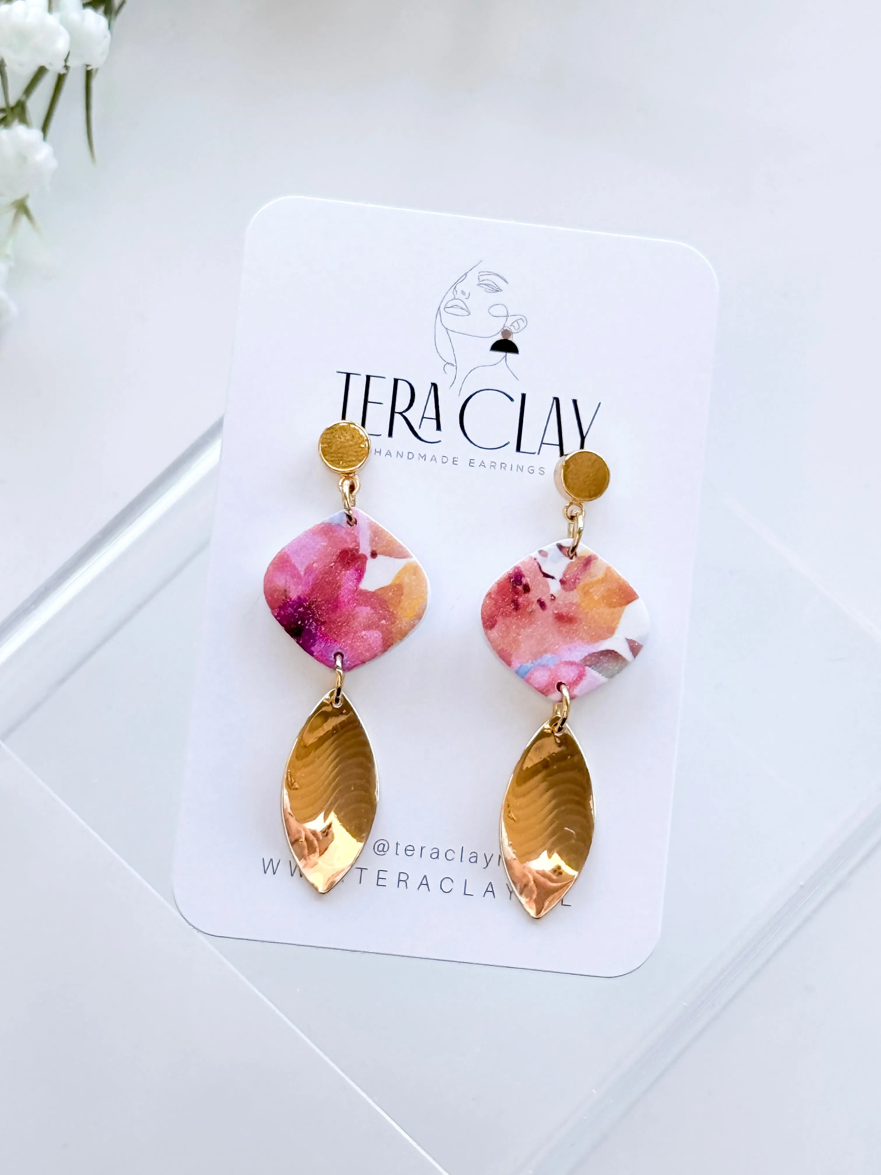 The Red Flower Drop Dangles
