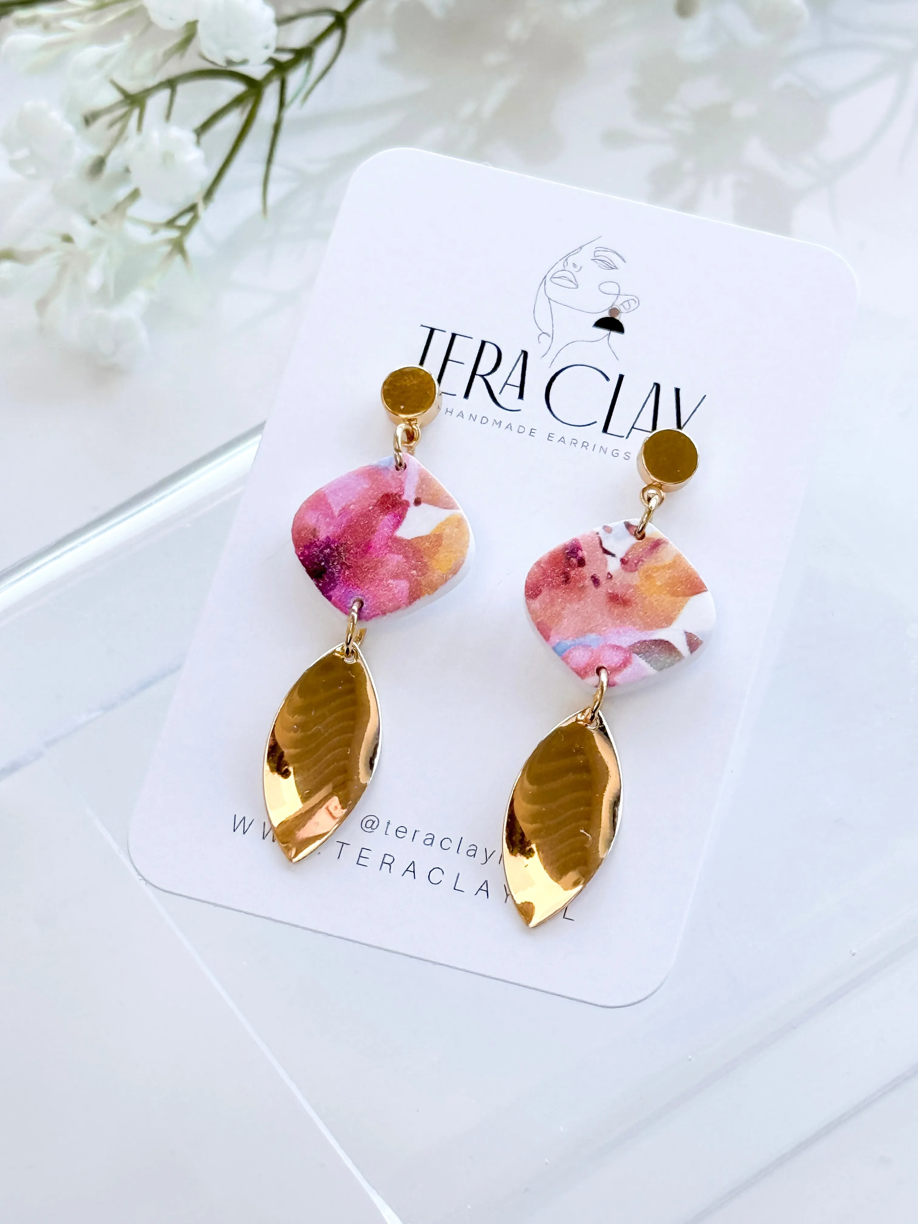 The Red Flower Drop Dangles