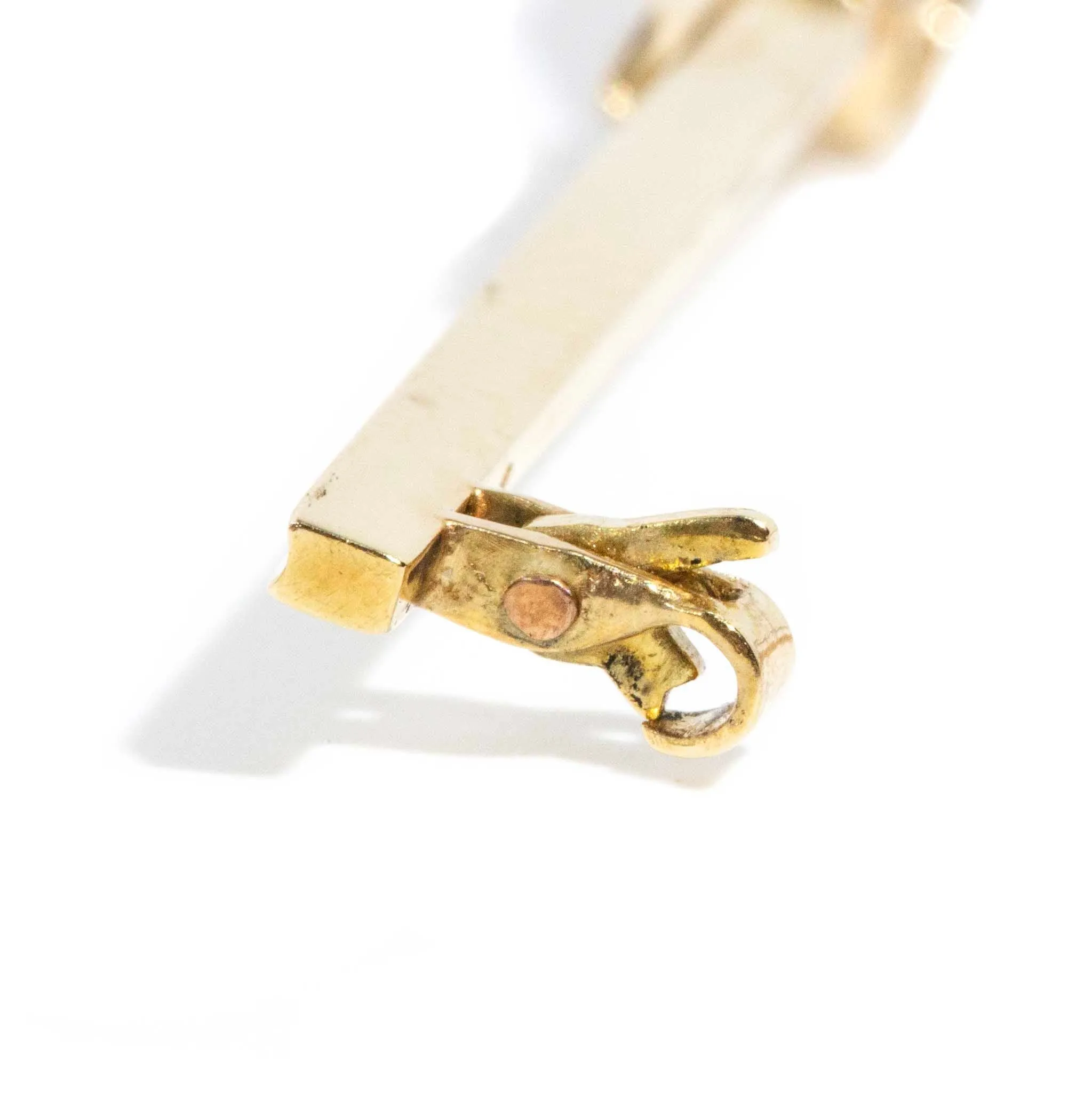 Thetis 1930s Aquamarine & Seed Pearl Brooch 15ct Gold