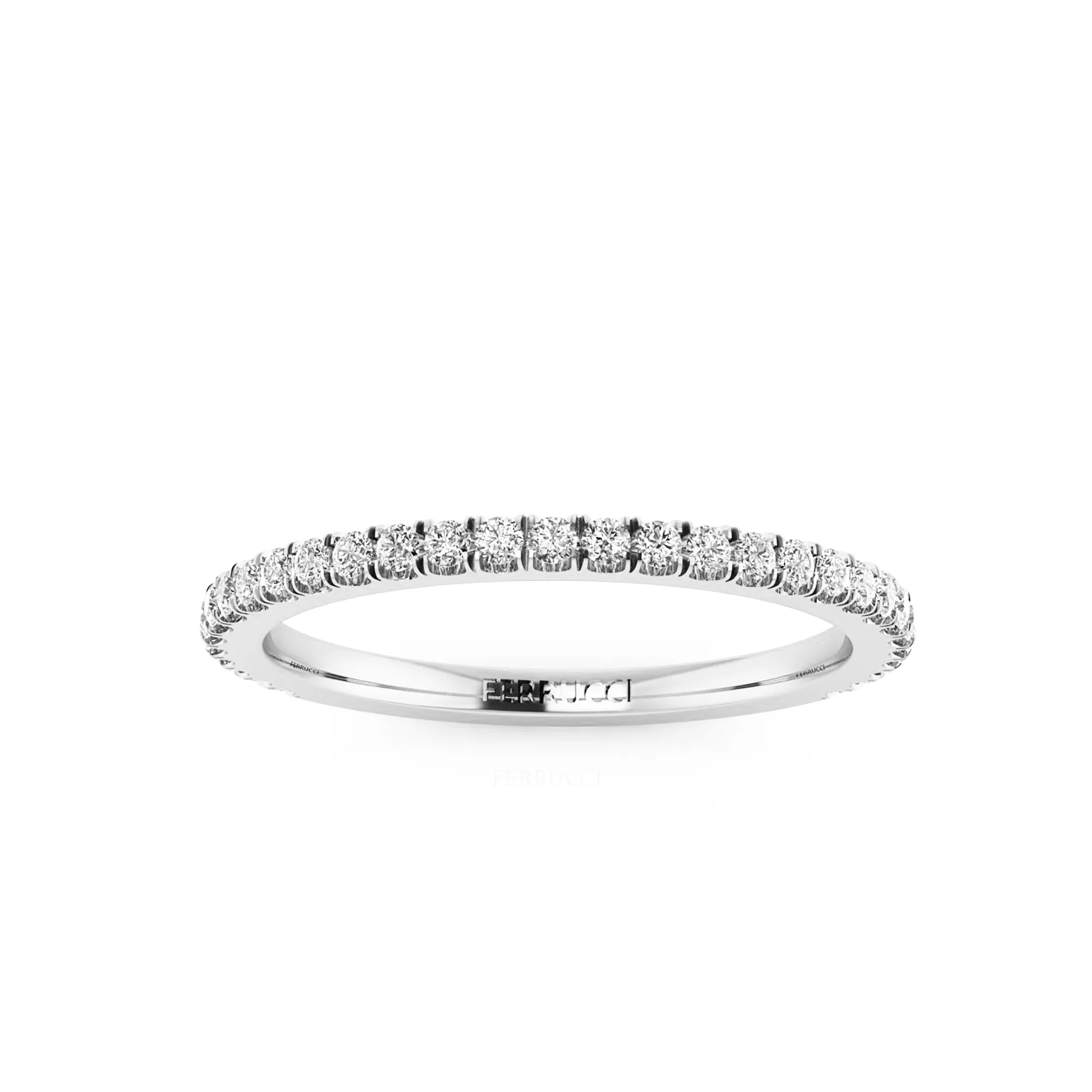 Thin Diamonds Pavé Stackable Band Platinum 950 Ring