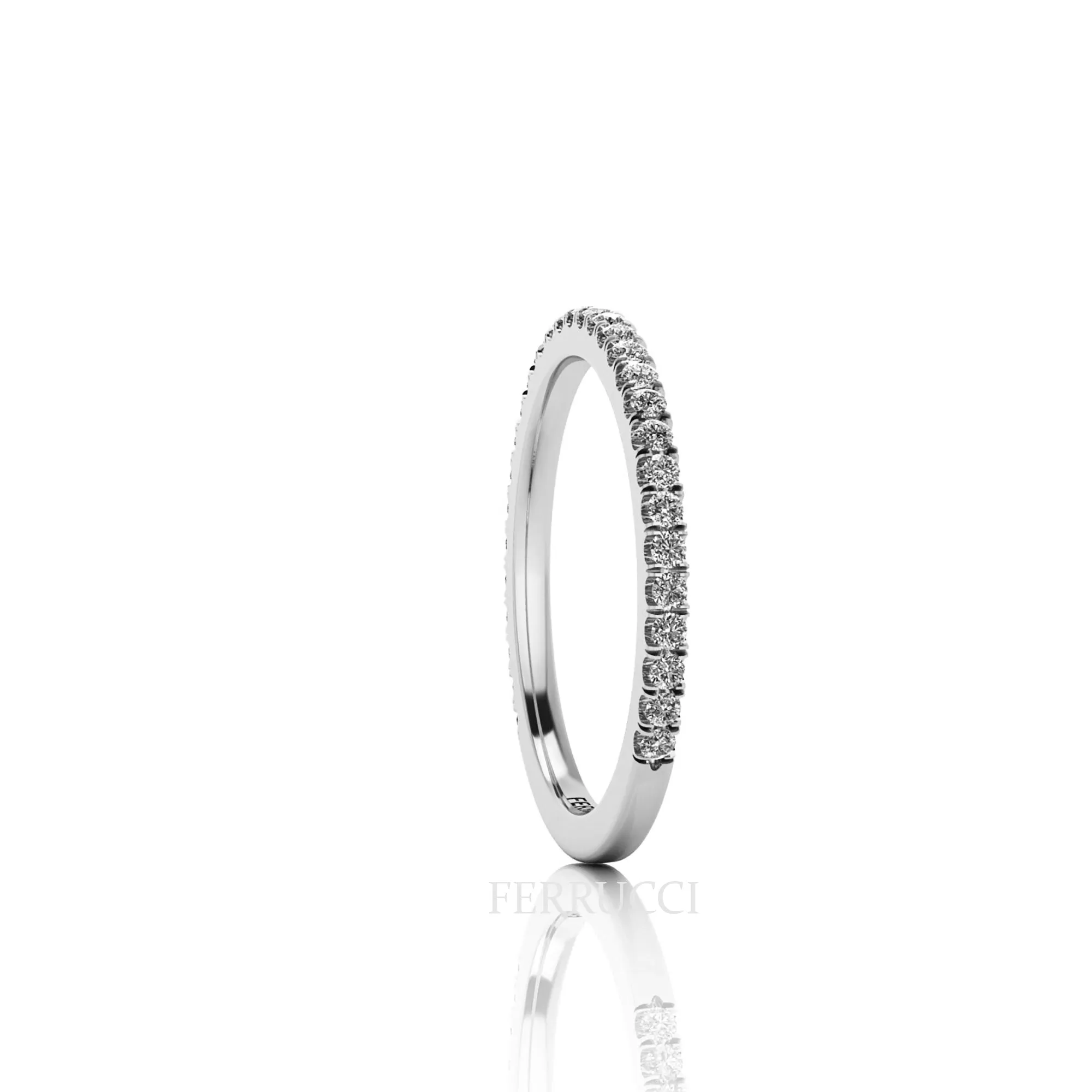 Thin Diamonds Pavé Stackable Band Platinum 950 Ring