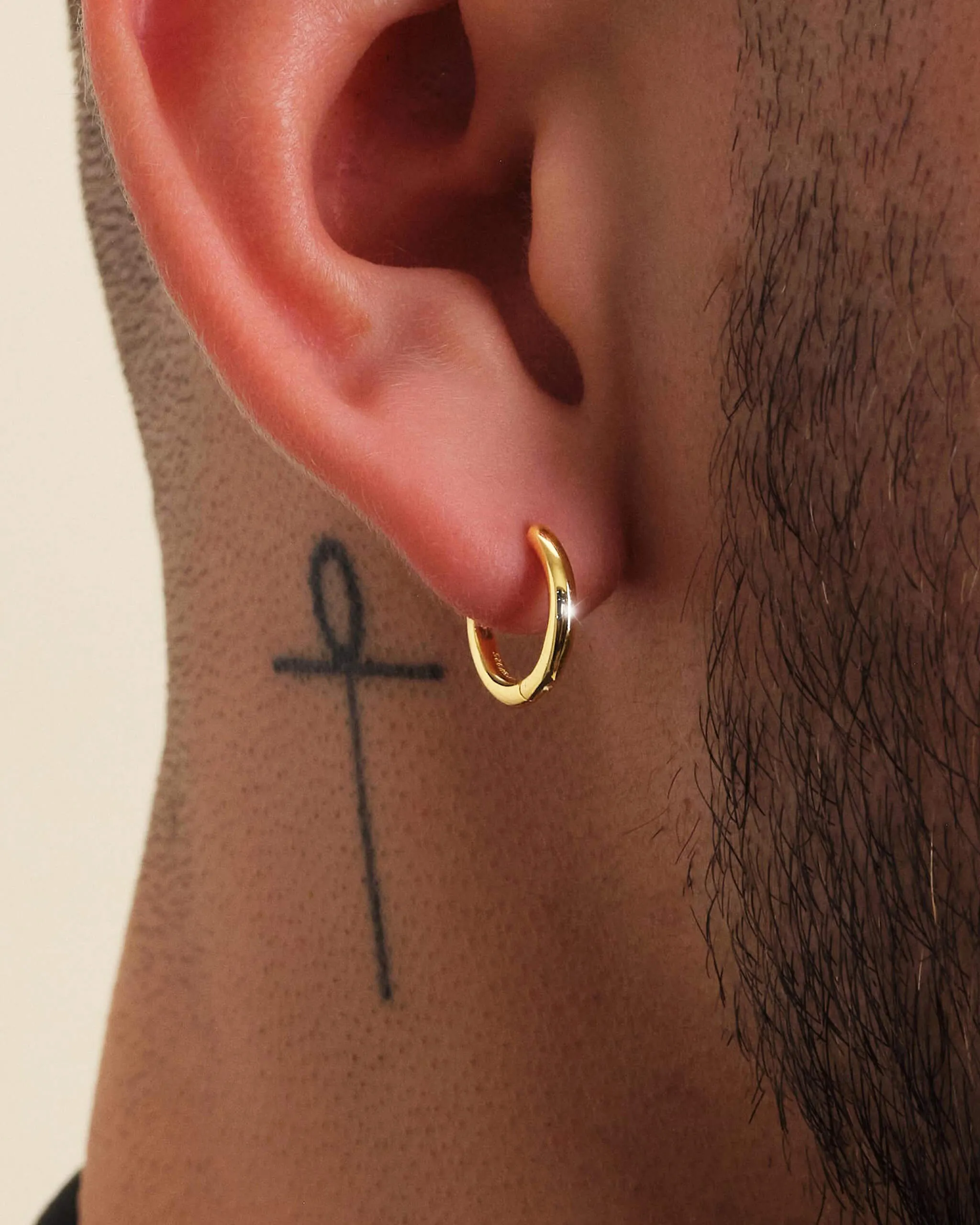 Thin Hoop Earrings - Gold