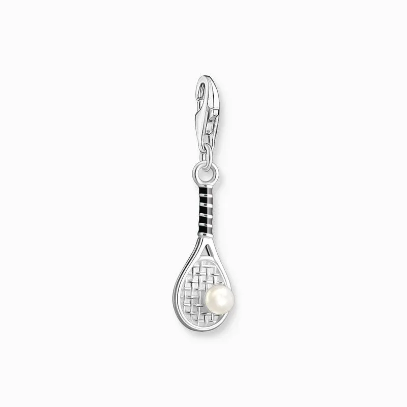Thomas Sabo Charm Pendant - Tennis Racket with Freshwater Pearl