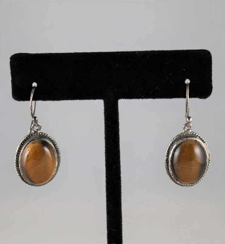 Tiger Eye Drop Earrings