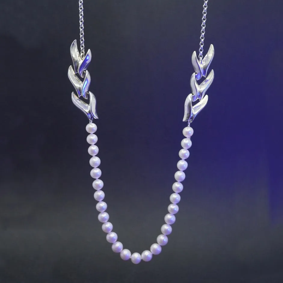 Tim & Mabel Wave White Freshwater Pearl Necklace