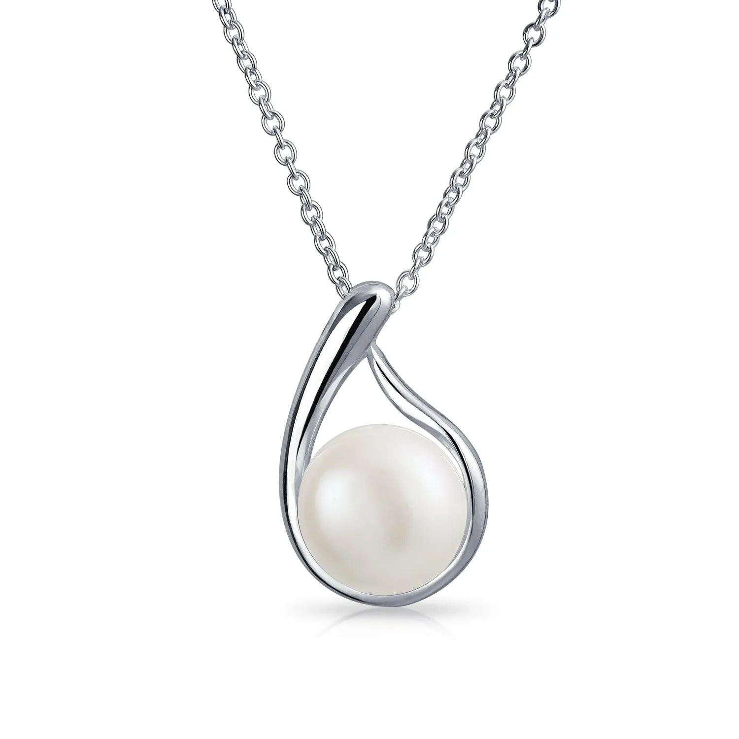 Timeless Elegance Pearl Pendant Necklace & Stud Earrings Set in Sterling Silver