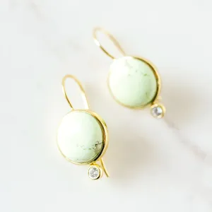 Tini Mini Drop Earrings in Citrine Chrysoprase