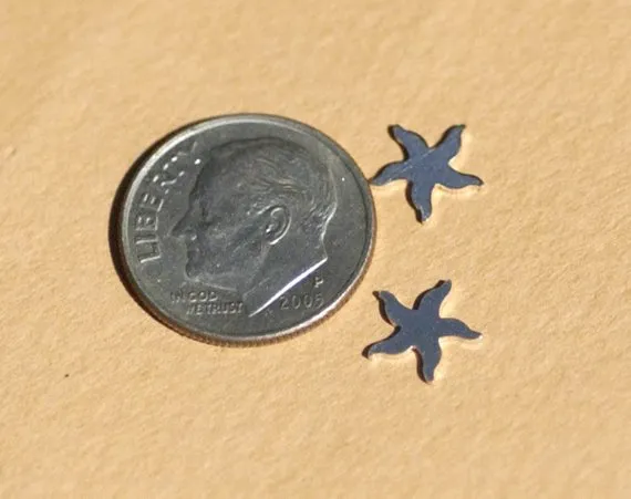 Tiny metal Starfish, Mini star blanks