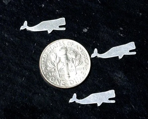 Tiny metal Whale blanks, Larger size