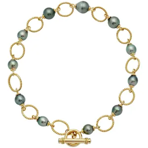 Toggle Necklace - Blue Sapphire and South Sea Pearl
