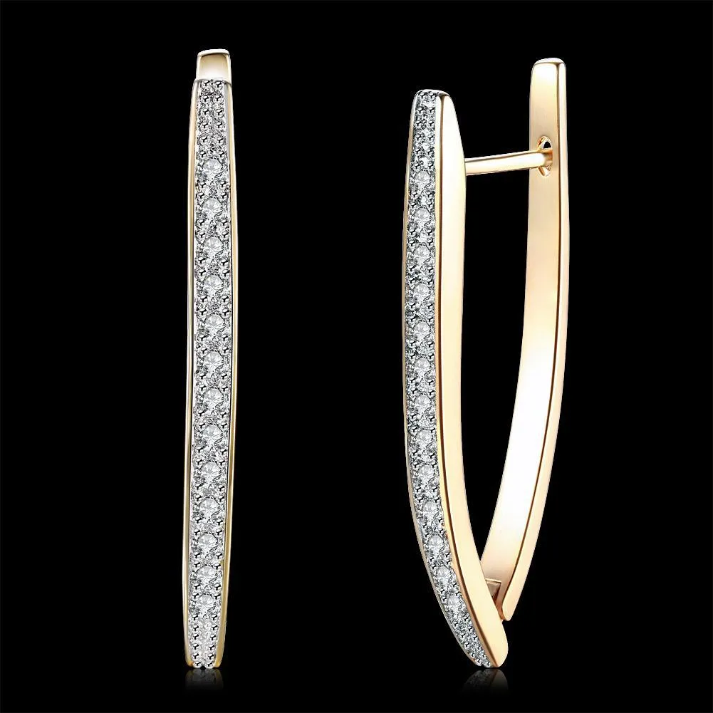 Triangle Hoop Earrings with Cubic Zirconia