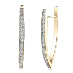 Triangle Hoop Earrings with Cubic Zirconia