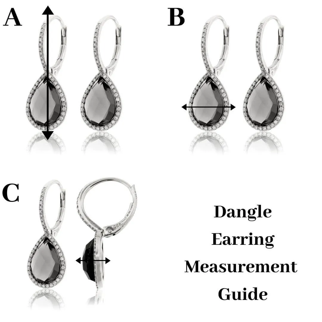 Triangle Shaped Meteorite & Gold Earwire Dangle Earrings
