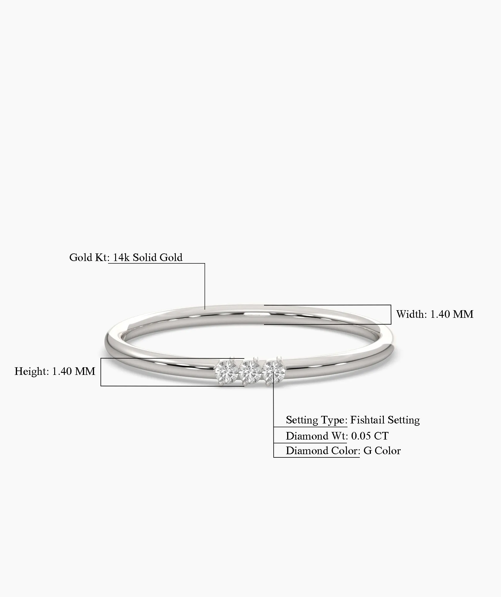 Trinity of Light Minimalist Diamond Band