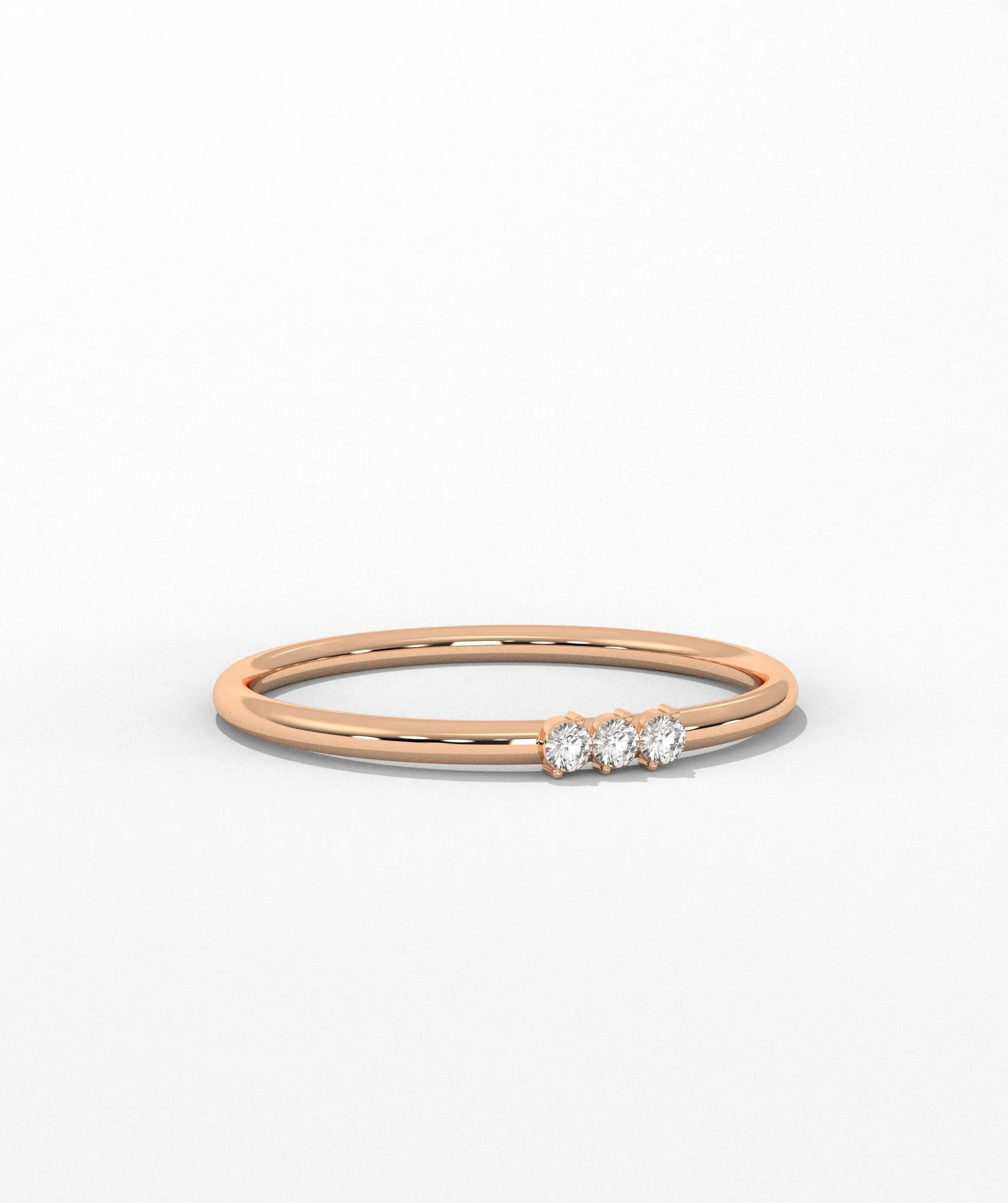Trinity of Light Minimalist Diamond Band