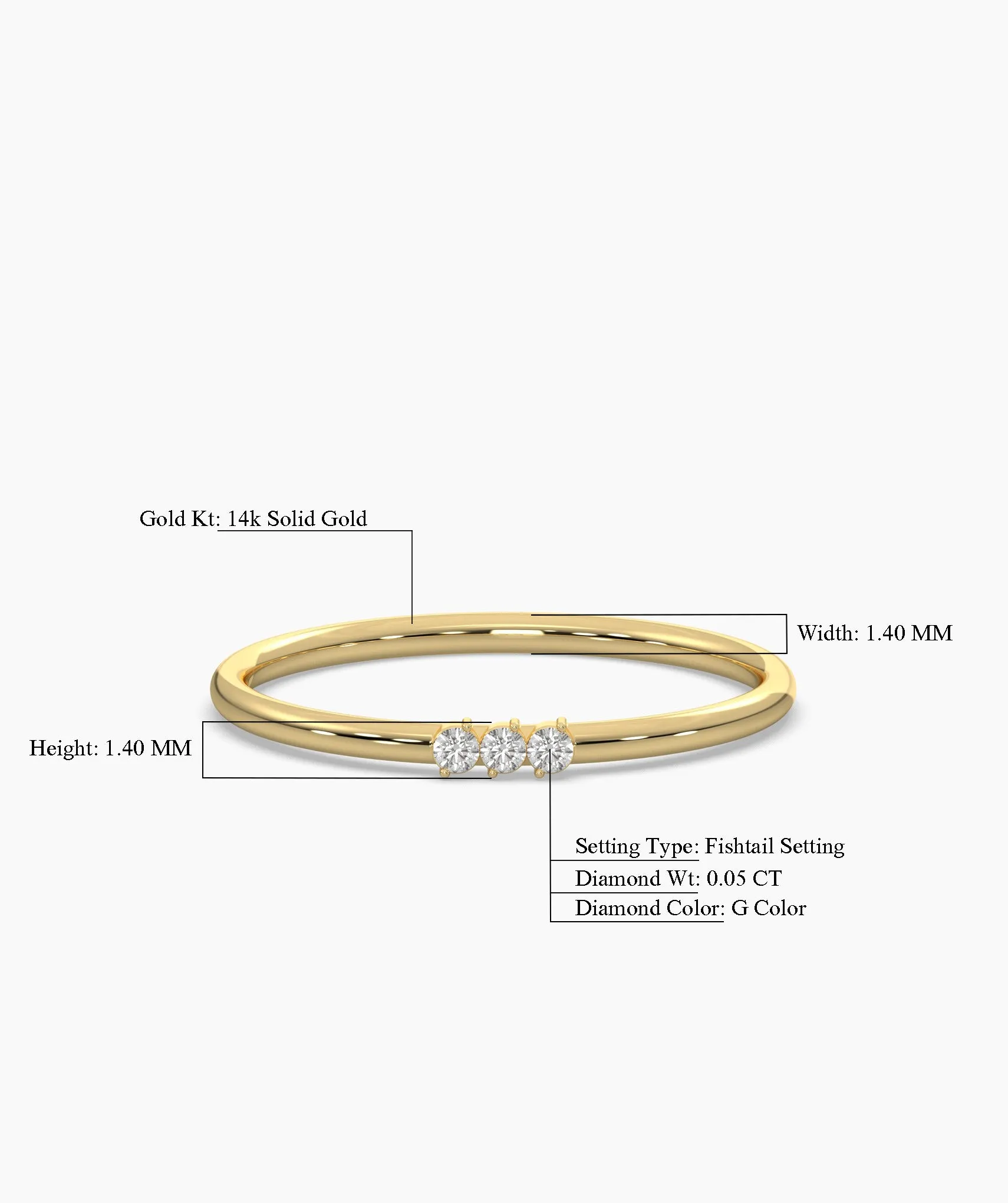 Trinity of Light Minimalist Diamond Band