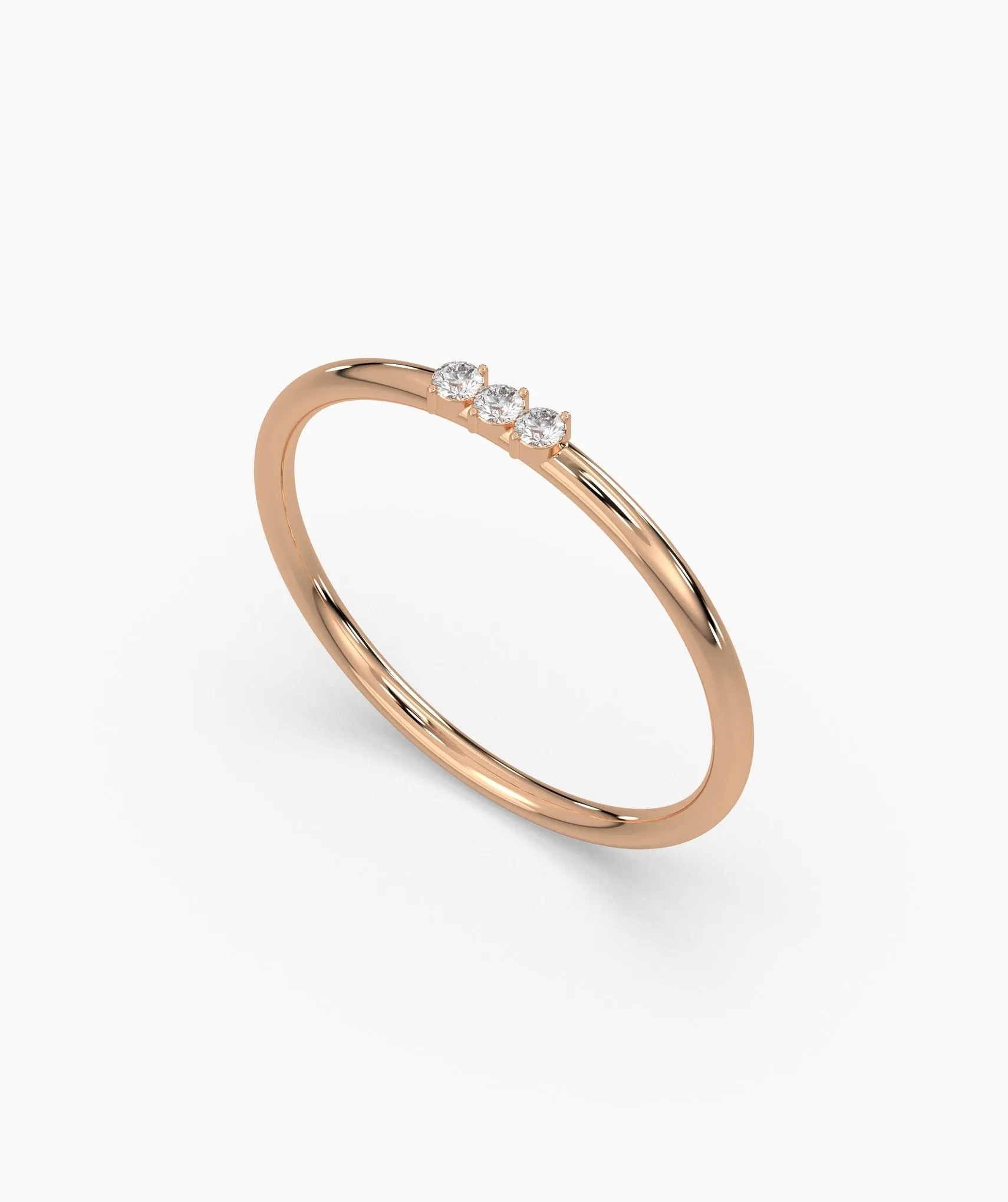 Trinity of Light Minimalist Diamond Band