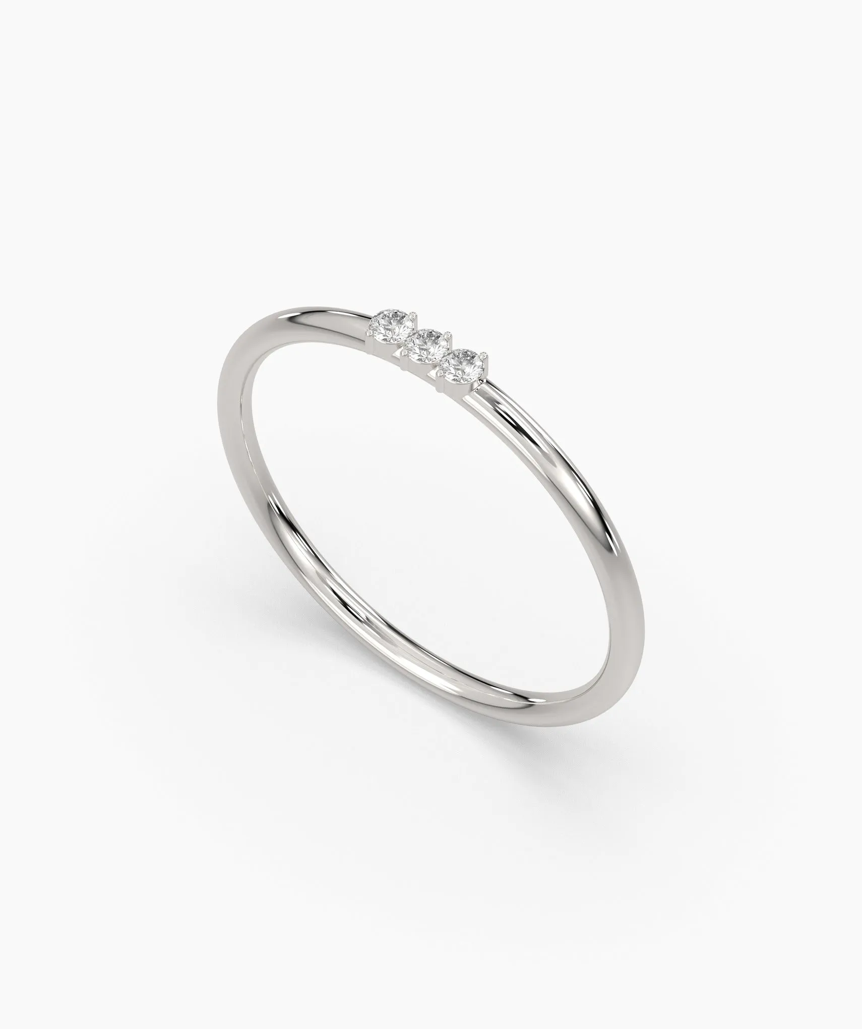 Trinity of Light Minimalist Diamond Band