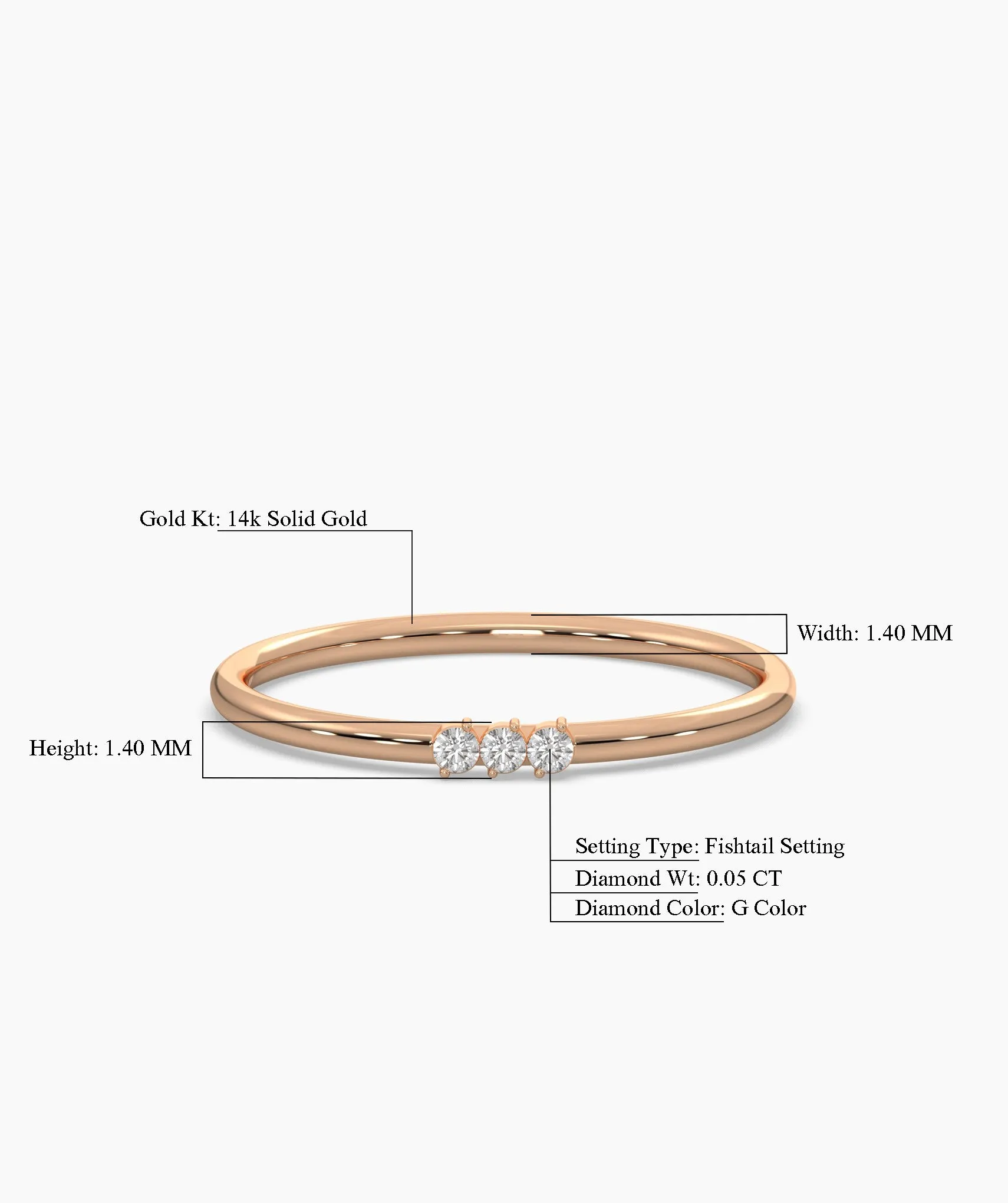 Trinity of Light Minimalist Diamond Band