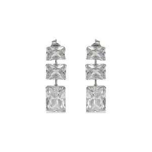 Triple Cushion Drop Earrings
