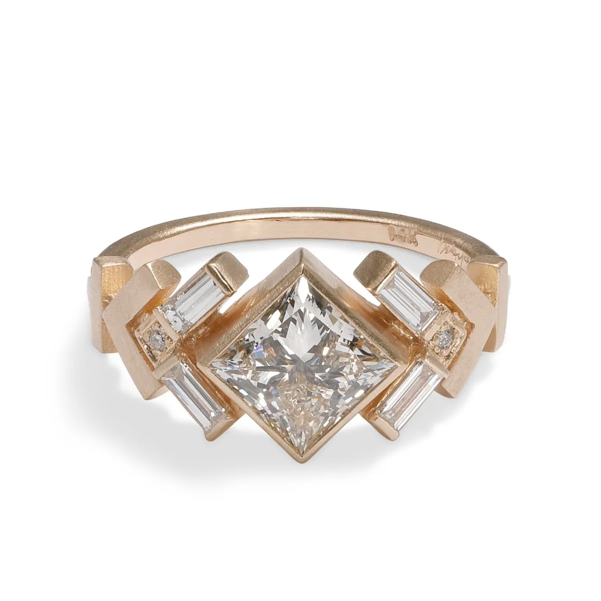 Uro Ring - 14k Gold Geometric Diamond Ring