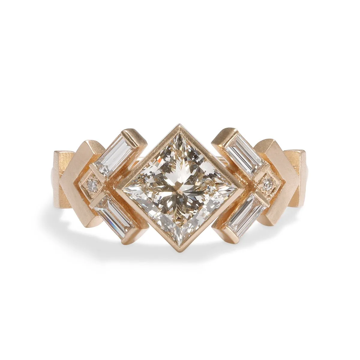 Uro Ring - 14k Gold Geometric Diamond Ring