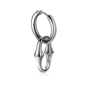 V-Shaped Stainless Steel Punk Hoop Earrings for Men