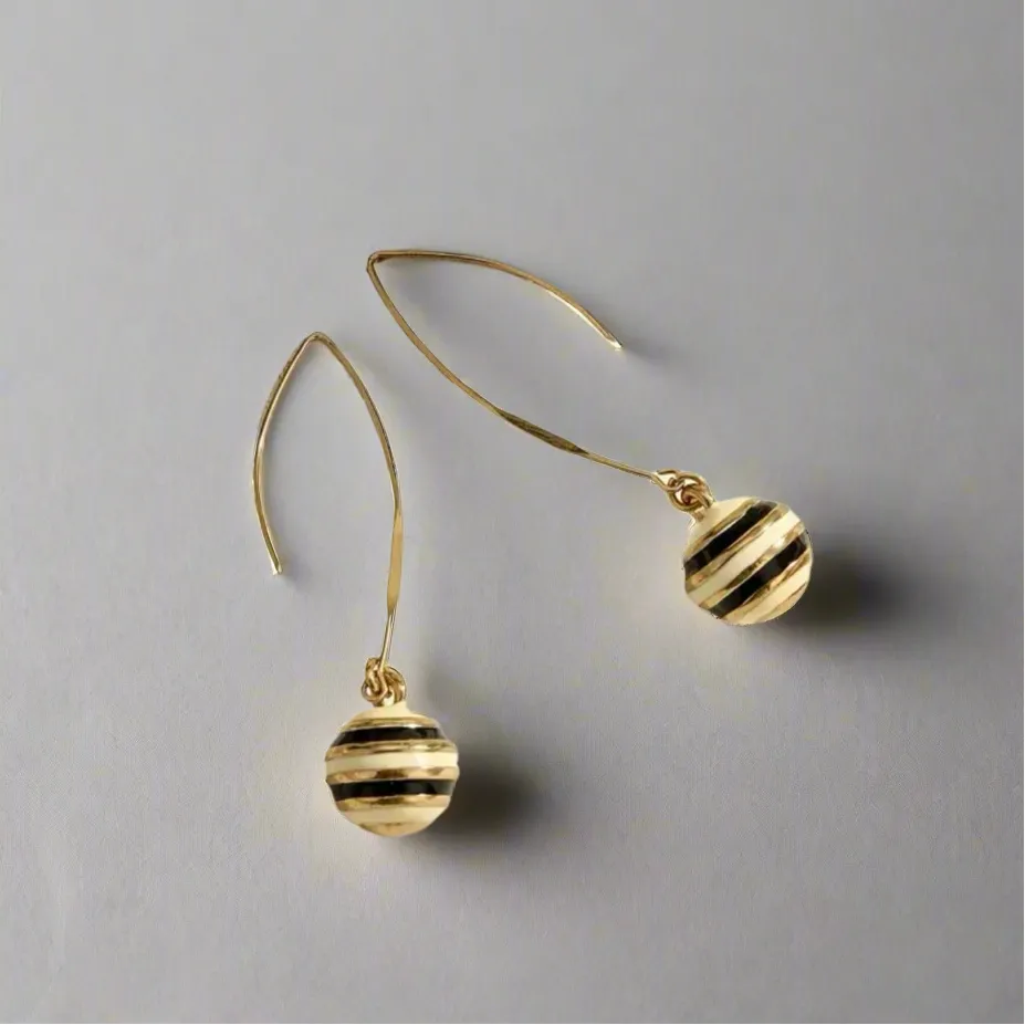 Vanilla Creme Ball Drop Earrings