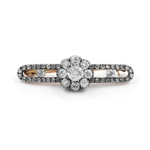 Victorian 0.93 Ct. Old Mine Cut Diamond Floral Cluster Brooch