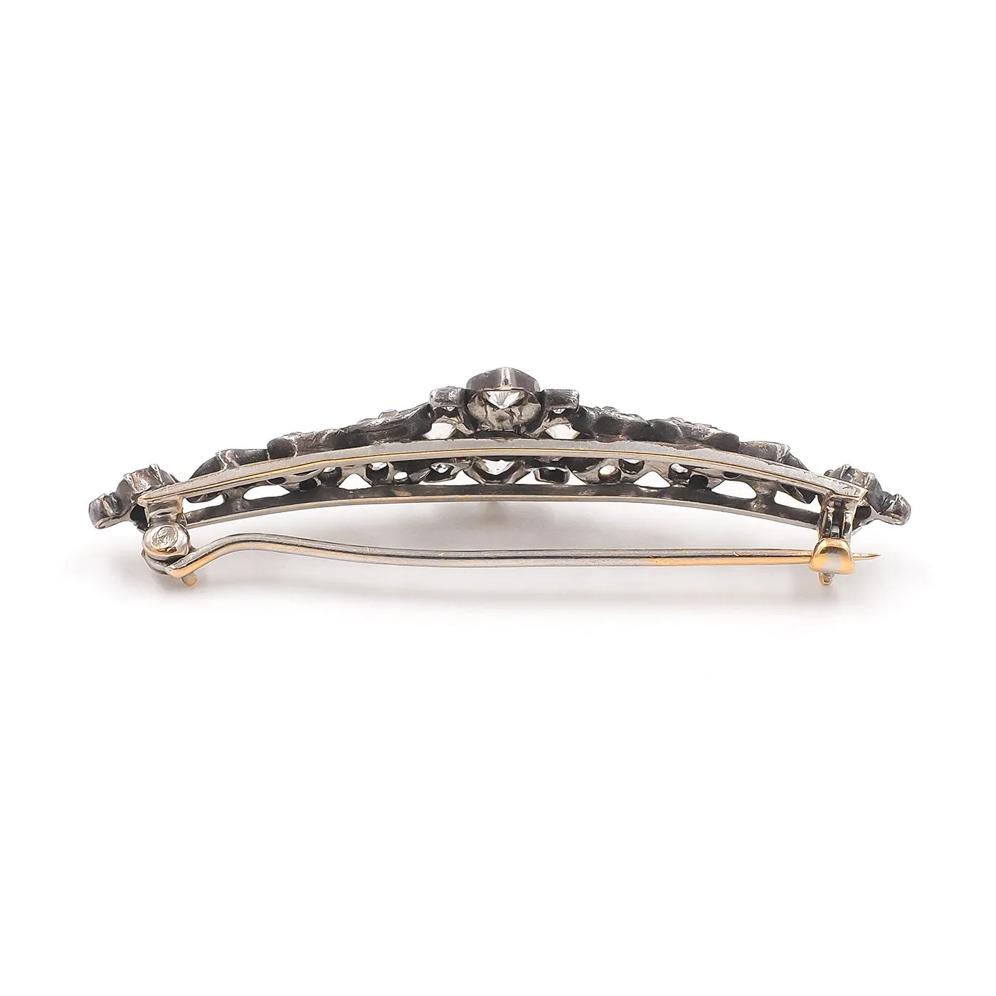 Victorian 1.74 Ctw. Diamond Floral Brooch