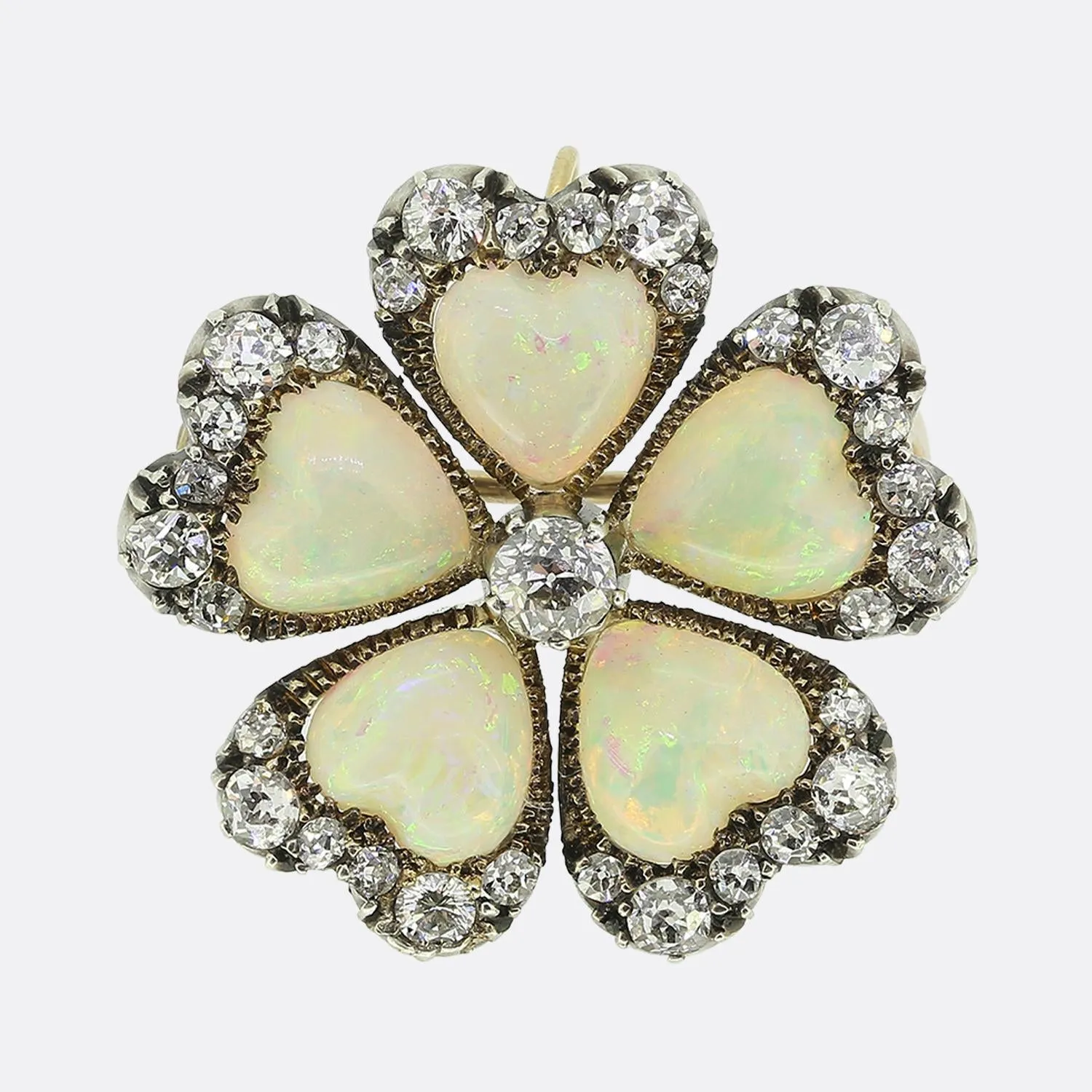 Victorian Opal and Diamond Brooch Pendant