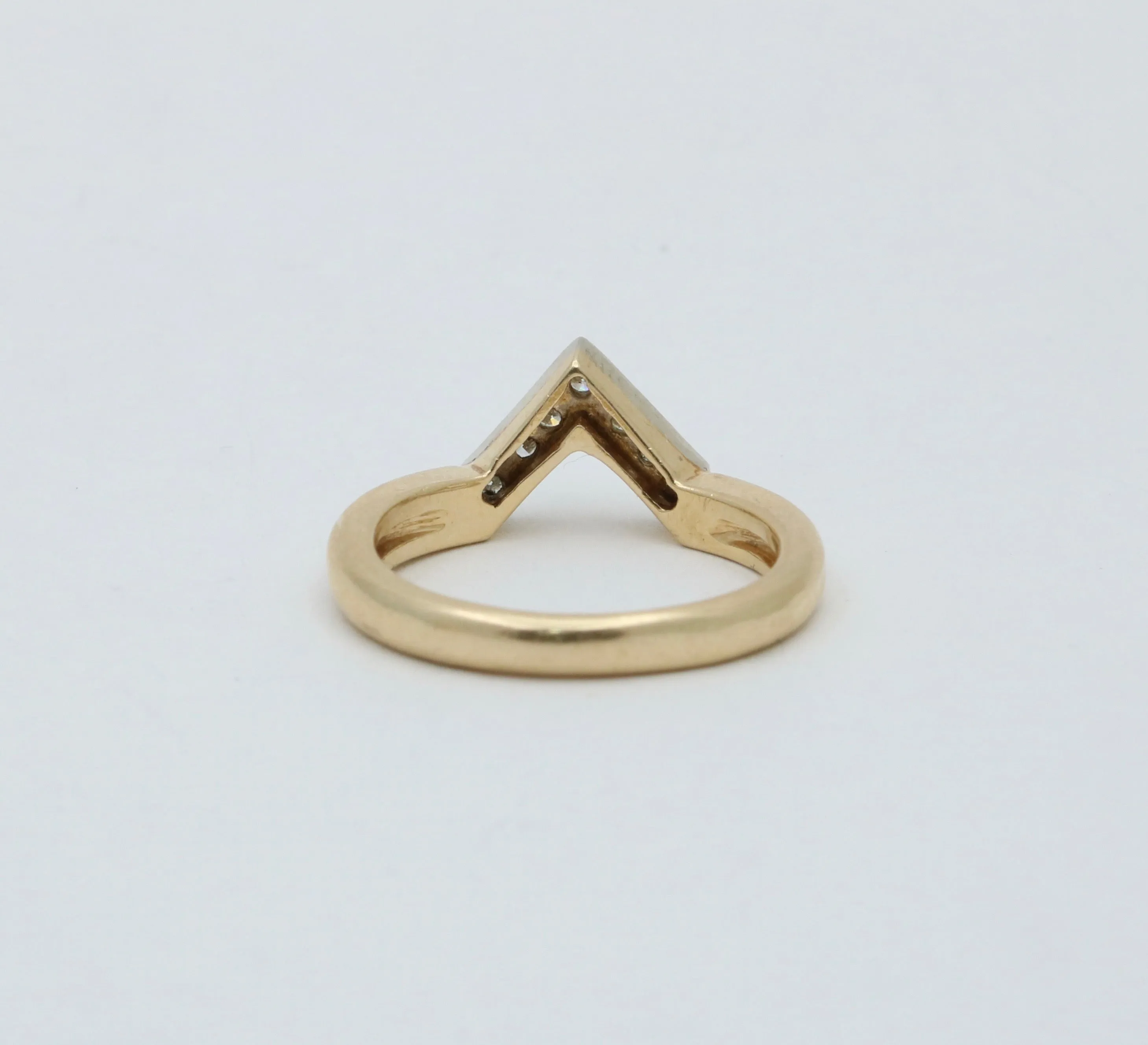 Vintage 14K Gold and Diamond V Band, Ring Jacket