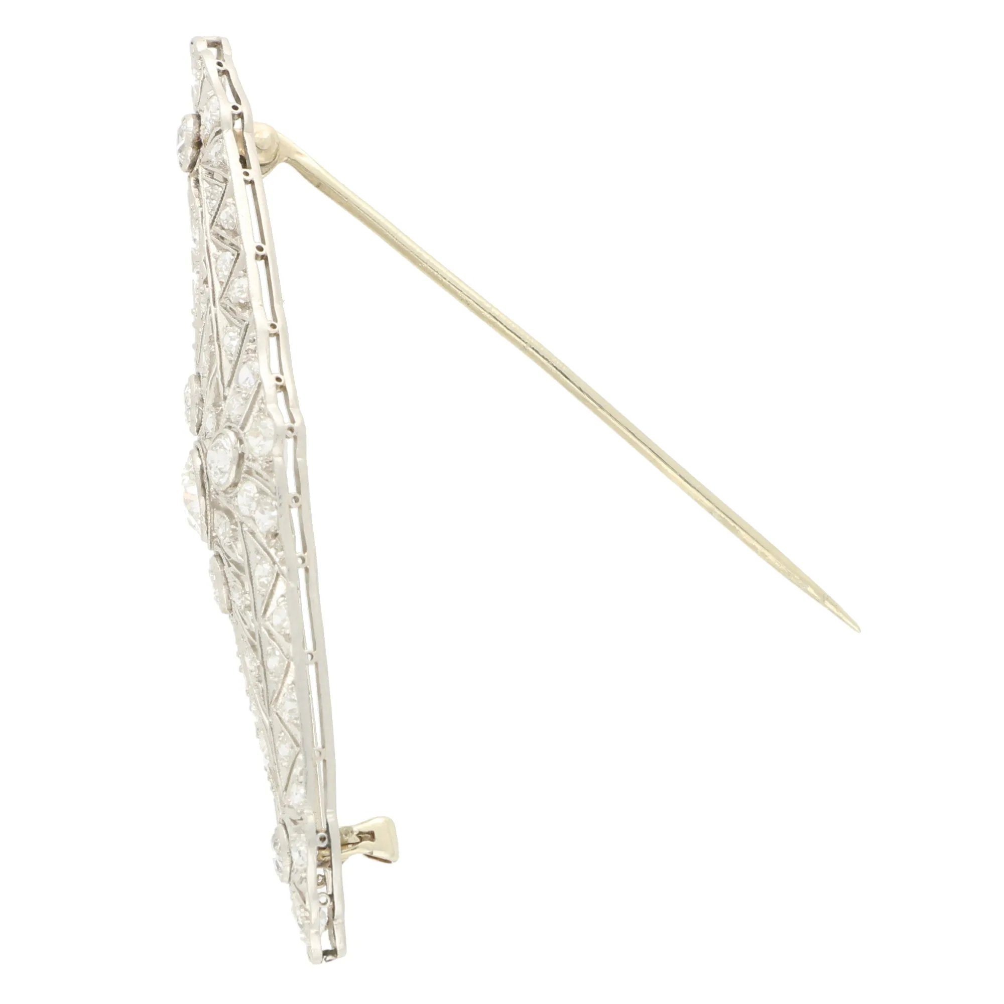 Vintage Art Deco Inspired Old Cut Diamond Brooch