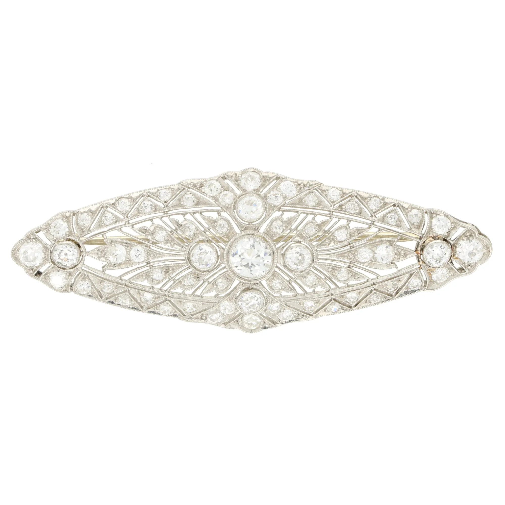 Vintage Art Deco Inspired Old Cut Diamond Brooch