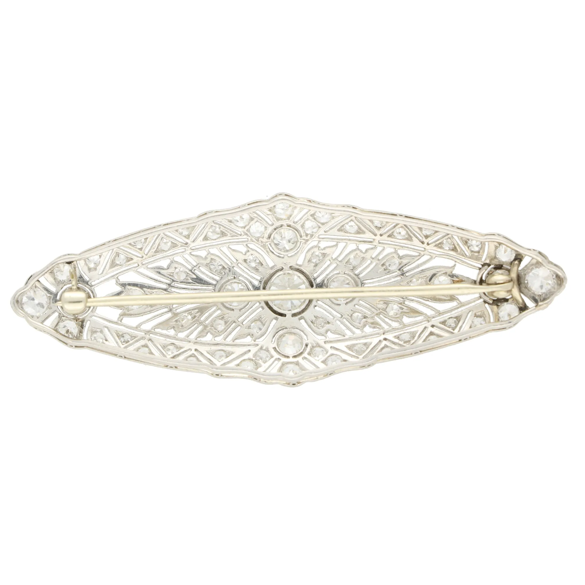 Vintage Art Deco Inspired Old Cut Diamond Brooch