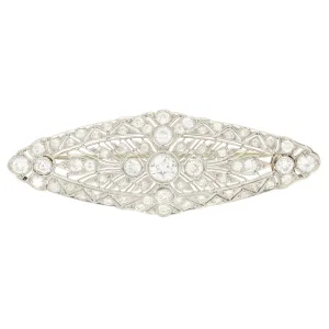Vintage Art Deco Inspired Old Cut Diamond Brooch