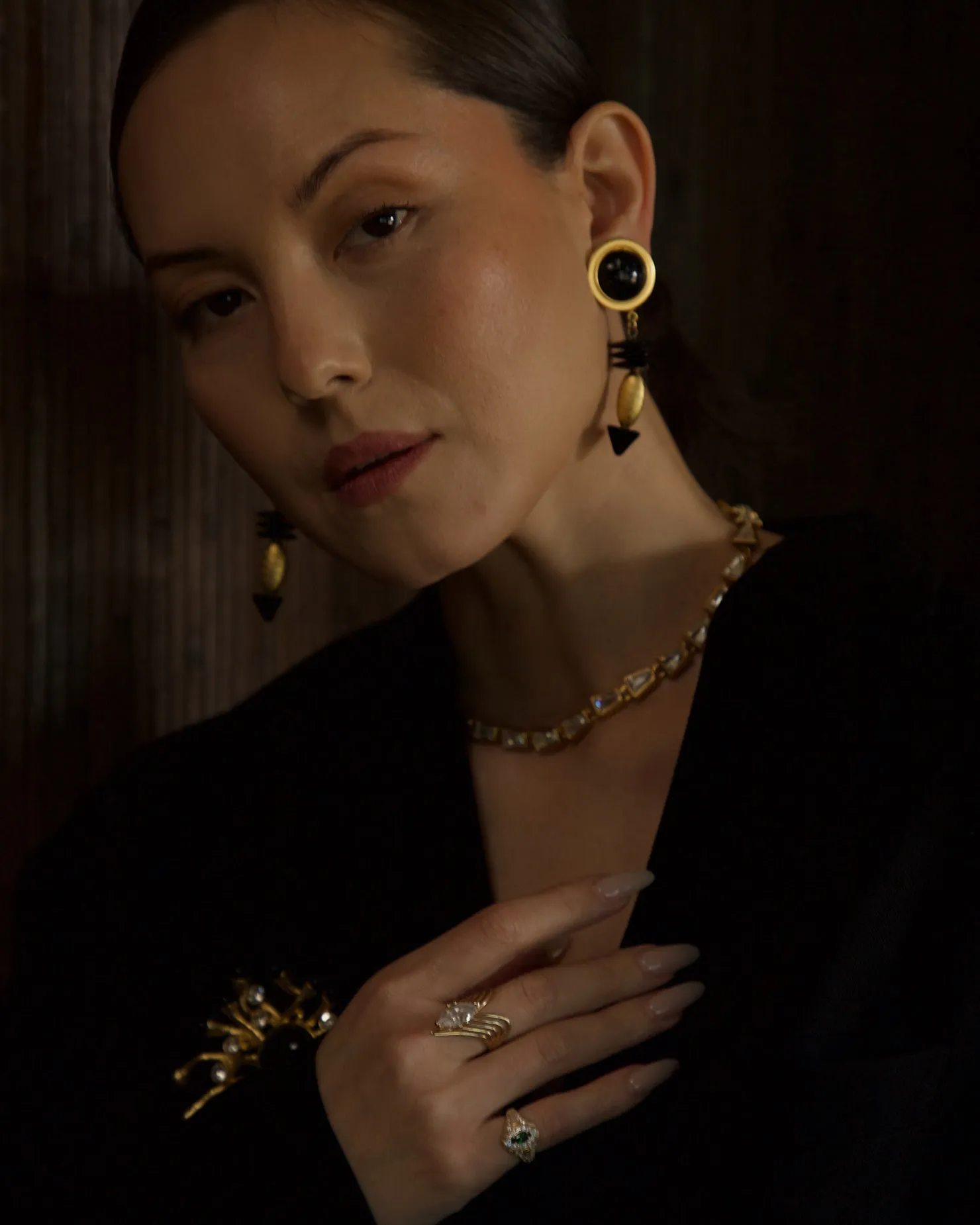Vintage Black Cab Drop Earrings