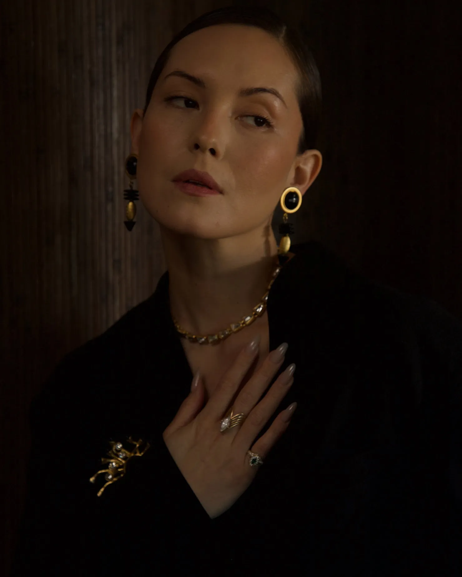 Vintage Black Cab Drop Earrings