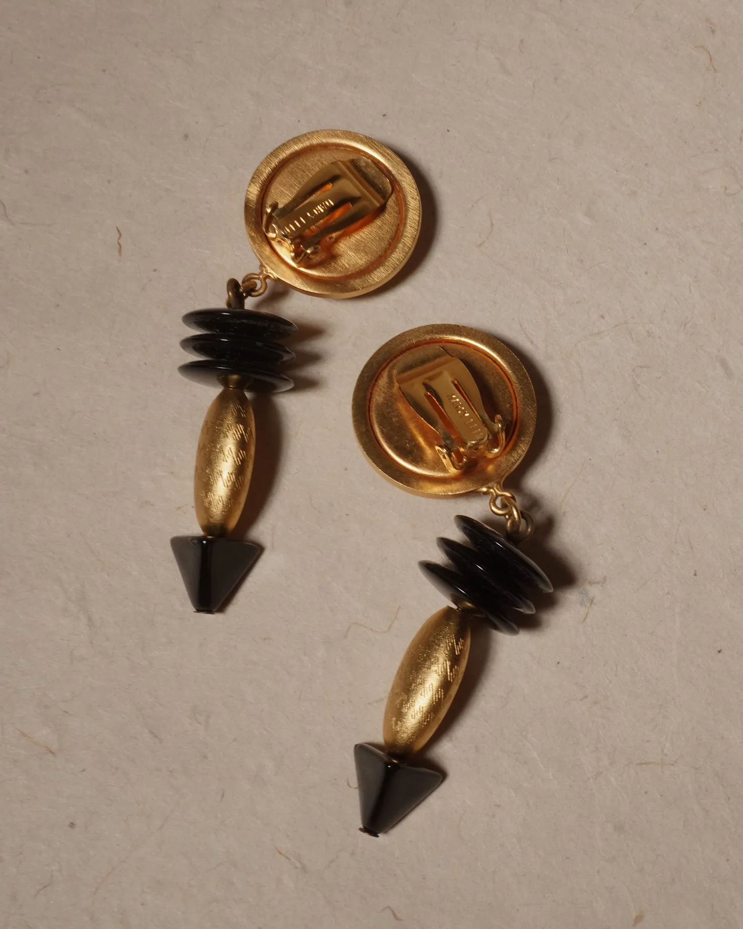 Vintage Black Cab Drop Earrings