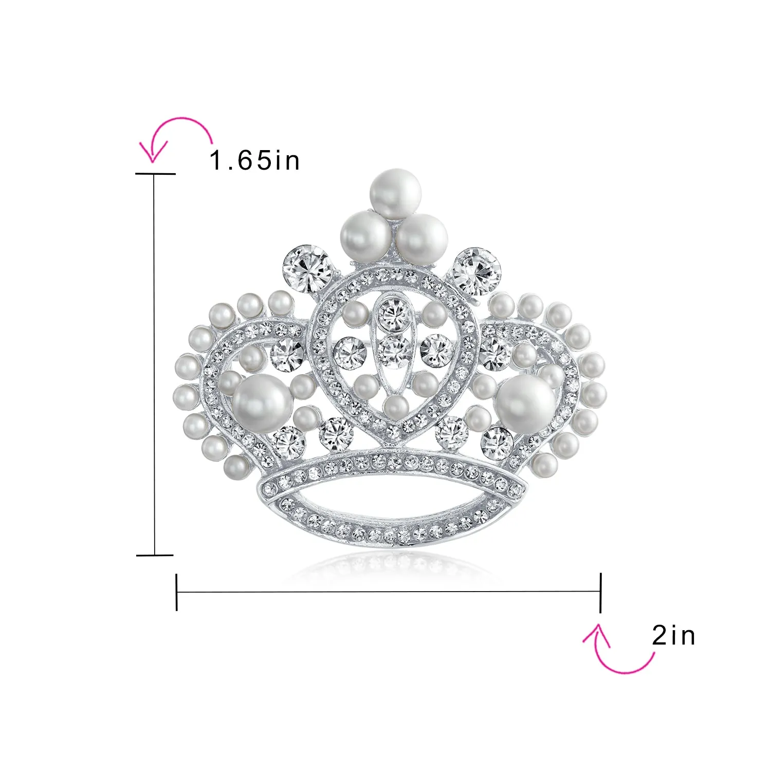 Vintage Bridal Crystal Leaf Flower Brooch Pin Simulated Pearl Silver Gold Tone