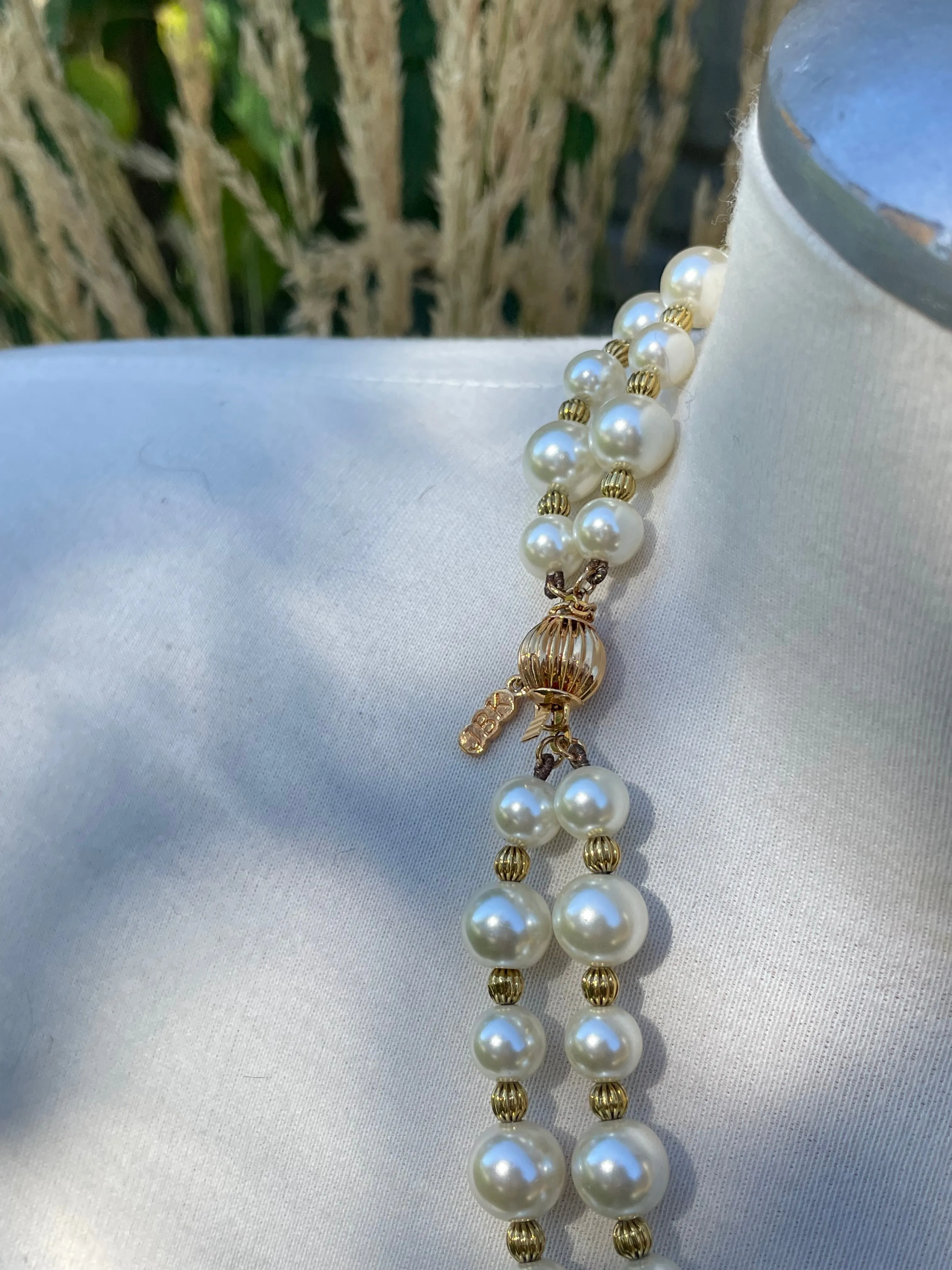 Vintage JKB Double Strand Pearl Necklace by Camrose and Cross