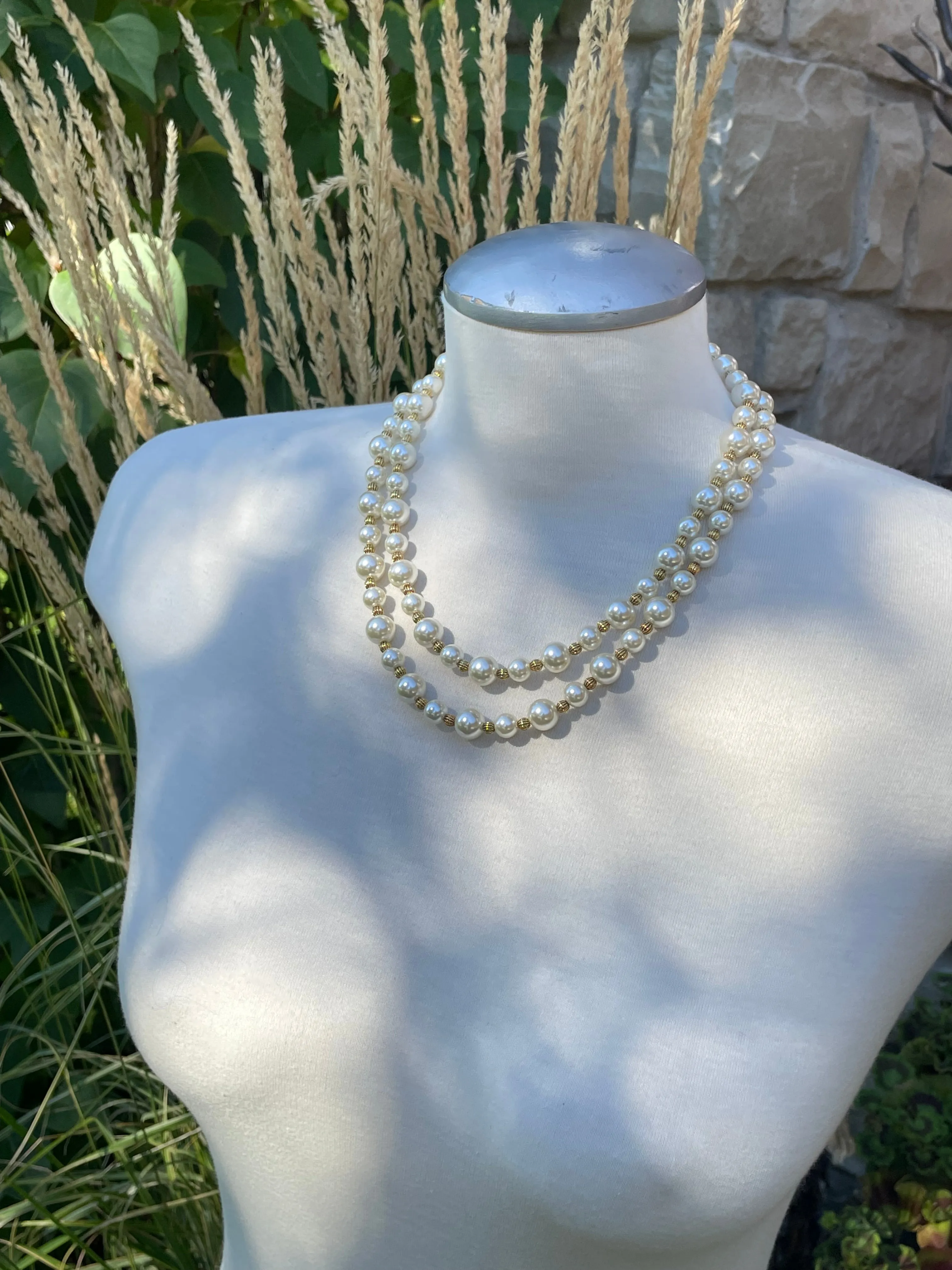 Vintage JKB Double Strand Pearl Necklace by Camrose and Cross