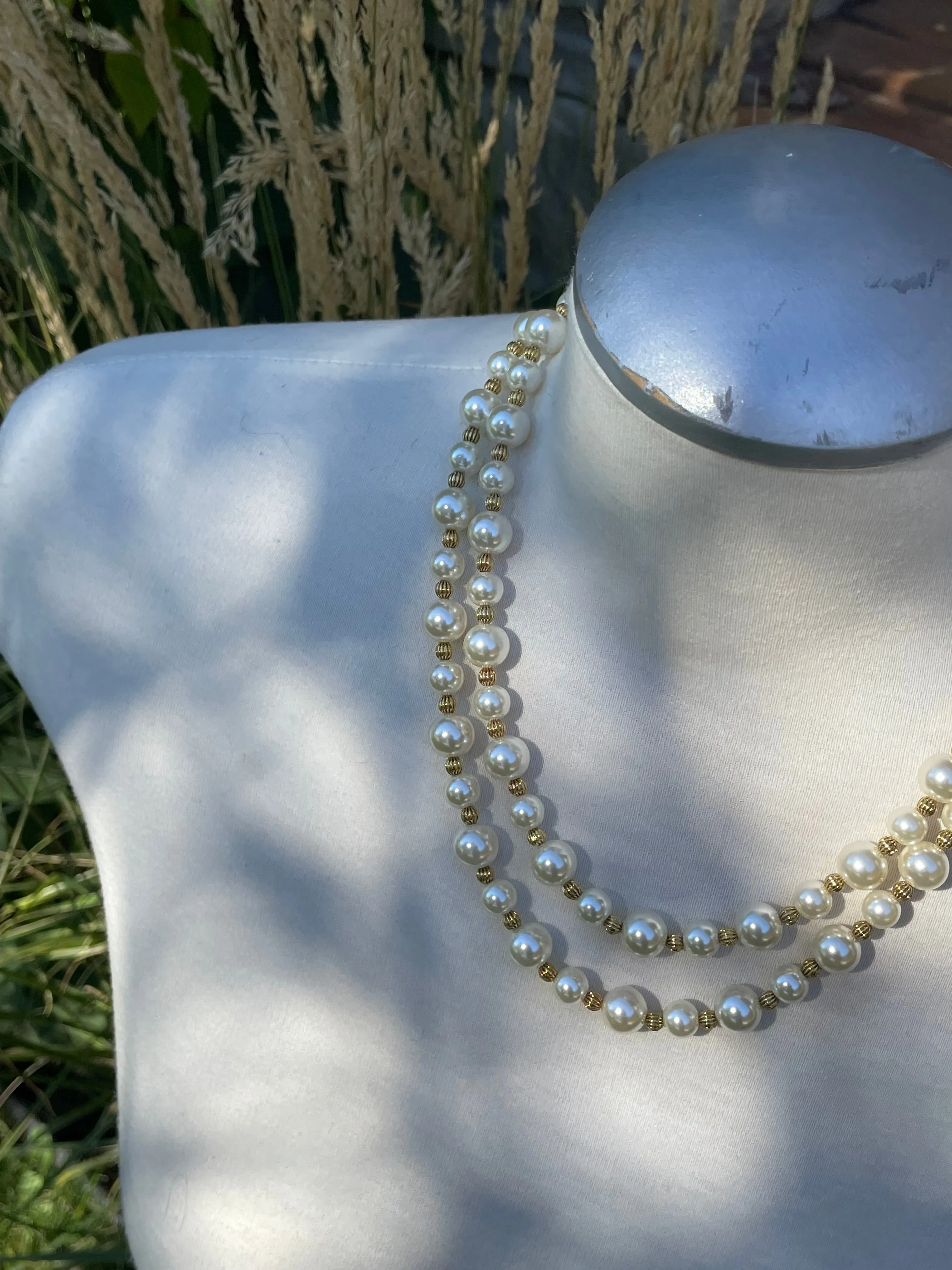Vintage JKB Double Strand Pearl Necklace by Camrose and Cross