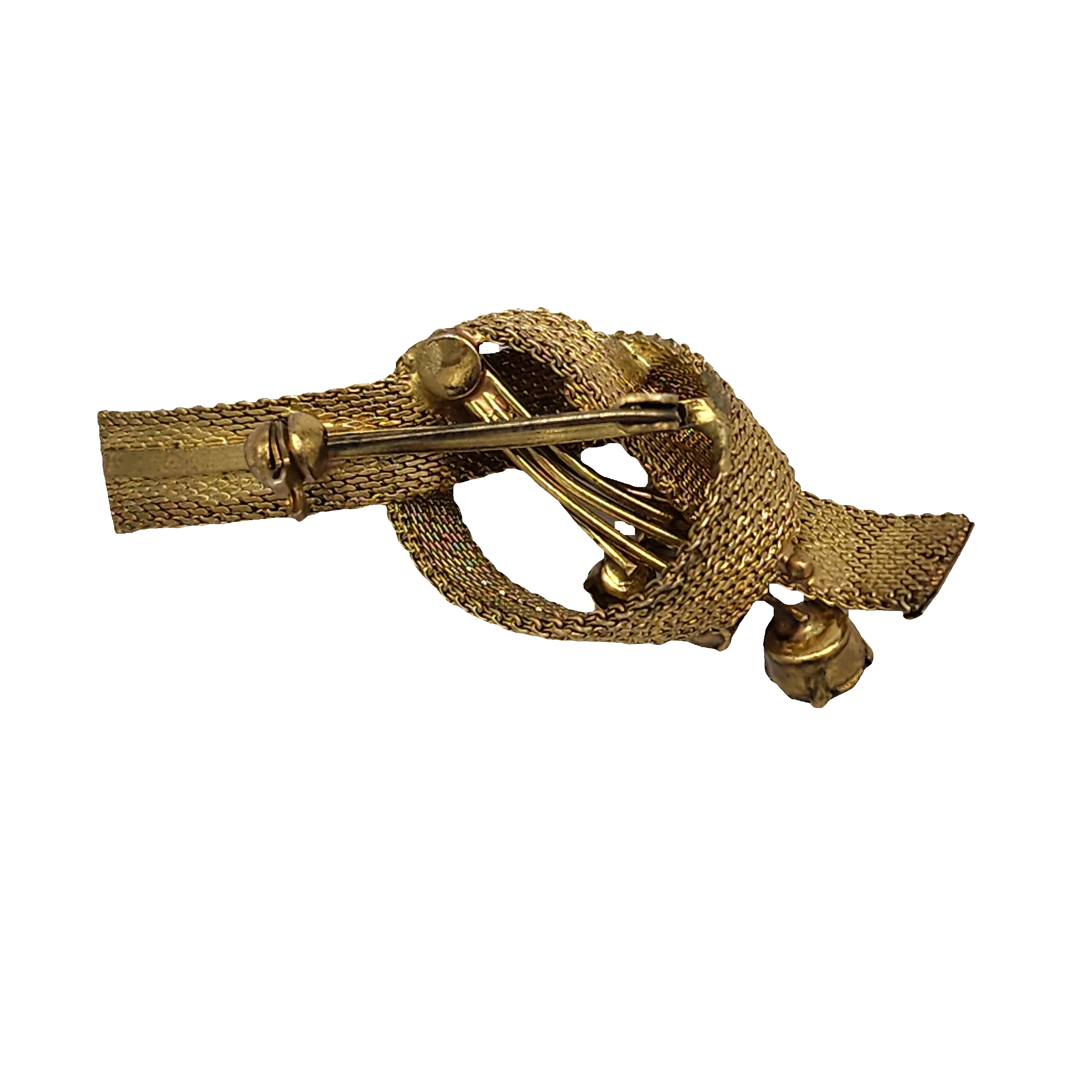 Vintage Mesh Knot Rhinestone Brooch