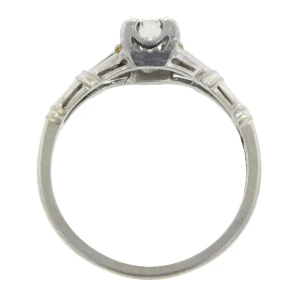 Vintage Solitaire Engagement Ring, RBC 0.42ct