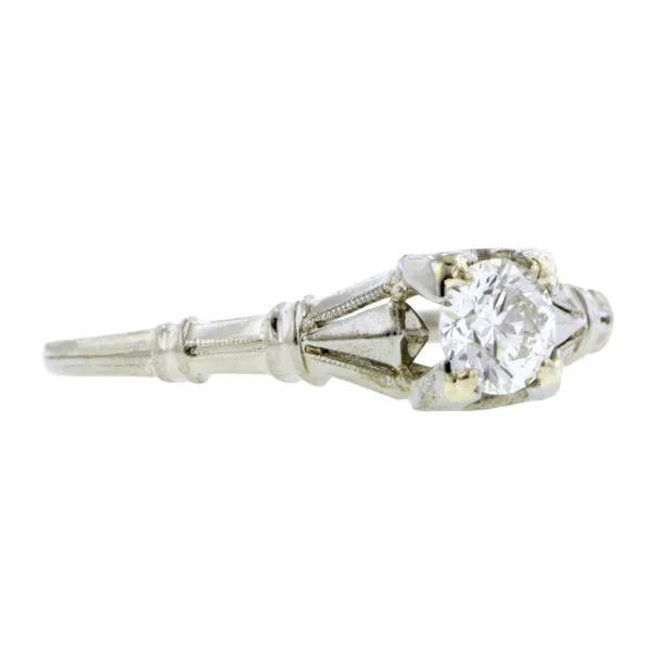 Vintage Solitaire Engagement Ring, RBC 0.42ct