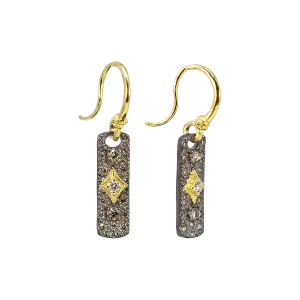 WHITE AND CHAMPAGNE DIAMONDS DROP EARRING